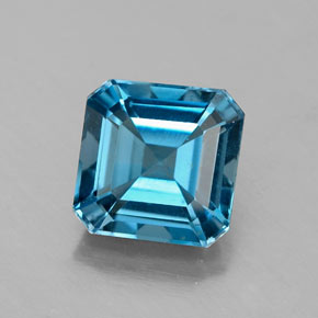2.35 ct Blue Topaz Gemstone, Topaz Gem in Octagon Facet Shape for Sale.