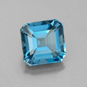 2.35 ct Blue Topaz Stone, Natural Topaz in Octagon Facet Shape for Sale