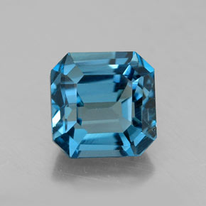 2.50 ct Blue Topaz Gemstone, Topaz Gem in Octagon Facet Shape for Sale.