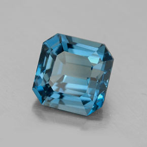 2.50 ct Blue Topaz Stone, Natural Topaz in Octagon Facet Shape for Sale