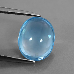 3.80 ct Blue Topaz Stone, Natural Topaz in Oval Cabochon Shape for Sale