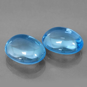 7.74 ct Blue Topaz Stone, Natural Topaz in Oval Cabochon Shape for Sale