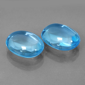 6.94 ct Blue Topaz Stone, Natural Topaz in Oval Cabochon Shape for Sale