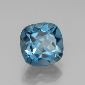 2.77 ct Blue Topaz Stone, Natural Topaz in Cushion-Cut Shape for Sale