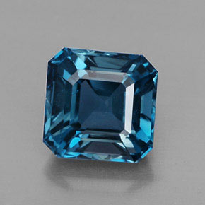 2.38 ct Blue Topaz Gemstone, Topaz Gem in Octagon Facet Shape for Sale.