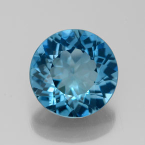 2.70 ct Blue Topaz Gemstone, Topaz Gem in Round Facet Shape for Sale.