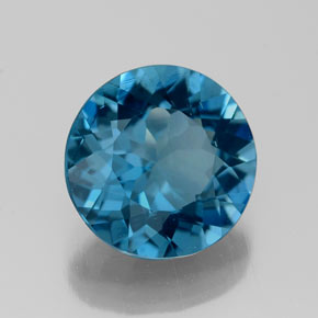 2.70 ct Blue Topaz Stone, Natural Topaz in Round Facet Shape for Sale