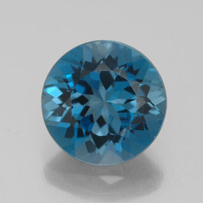 3.07 ct Blue Topaz Gemstone, Topaz Gem in Round Facet Shape for Sale.