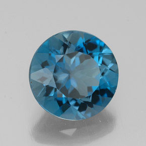 3.07 ct Blue Topaz Stone, Natural Topaz in Round Facet Shape for Sale