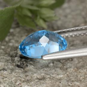 Topaz Gemstone in 9 x 7 mm (calibrated) Size for Sale, Topaz Stone in Swiss Blue Color