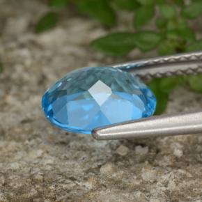 Topaz Gemstone in 9 x 7 mm (calibrated) Size for Sale, Topaz Stone in Swiss Blue Color