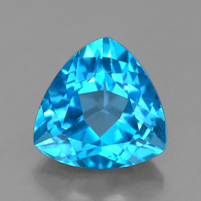 2.85 ct Blue Topaz Gemstone, Topaz Gem in Trillion Facet Shape for Sale.