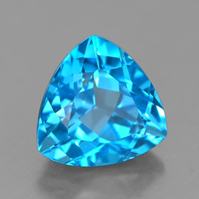 2.85 ct Blue Topaz Stone, Natural Topaz in Trillion Facet Shape for Sale