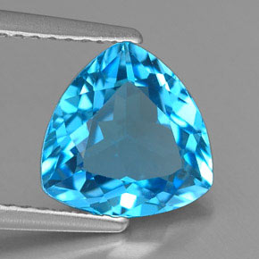 2.73 ct Blue Topaz Stone, Natural Topaz in Trillion Facet Shape for Sale