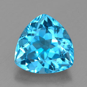 2.86 ct Blue Topaz Gemstone, Topaz Gem in Trillion Facet Shape for Sale.