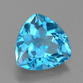 2.86 ct Blue Topaz Stone, Natural Topaz in Trillion Facet Shape for Sale