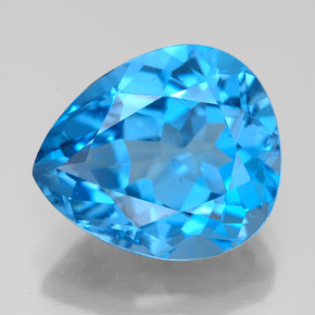 11.24 ct Blue Topaz Gemstone, Topaz Gem in Pear Facet Shape for Sale.