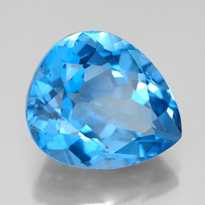 11.24 ct Blue Topaz Stone, Natural Topaz in Pear Facet Shape for Sale