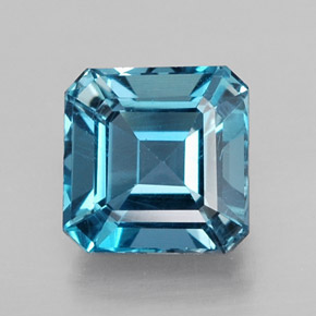 2.25 ct Blue Topaz Gemstone, Topaz Gem in Octagon Facet Shape for Sale.