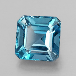 2.25 ct Blue Topaz Stone, Natural Topaz in Octagon Facet Shape for Sale