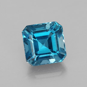 2.47 ct Blue Topaz Gemstone, Topaz Gem in Octagon Facet Shape for Sale.