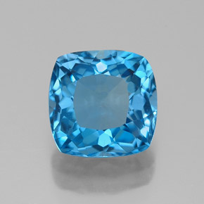 2.76 ct Blue Topaz Gemstone, Topaz Gem in Cushion-Cut Shape for Sale.