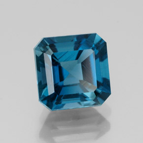 2.19 ct Blue Topaz Gemstone, Topaz Gem in Octagon Facet Shape for Sale.