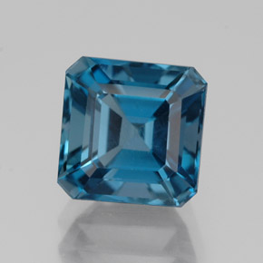 2.62 ct Blue Topaz Gemstone, Topaz Gem in Octagon Facet Shape for Sale.