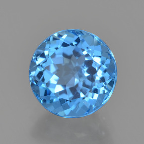 2.78 ct Blue Topaz Stone, Natural Topaz in Round Facet Shape for Sale