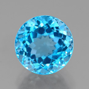 2.90 ct Blue Topaz Gemstone, Topaz Gem in Round Facet Shape for Sale.