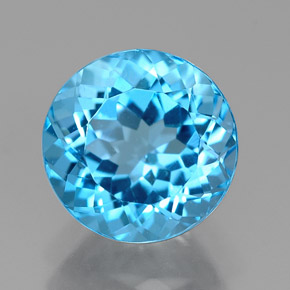 2.63 ct Blue Topaz Gemstone, Topaz Gem in Round Facet Shape for Sale.