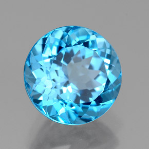 2.63 ct Blue Topaz Stone, Natural Topaz in Round Facet Shape for Sale