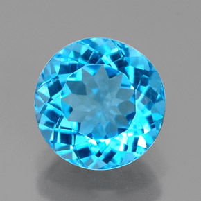 2.31 ct Blue Topaz Gemstone, Topaz Gem in Round Facet Shape for Sale.