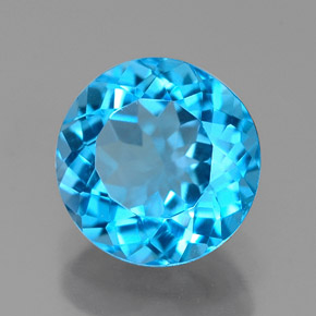 2.31 ct Blue Topaz Stone, Natural Topaz in Round Facet Shape for Sale