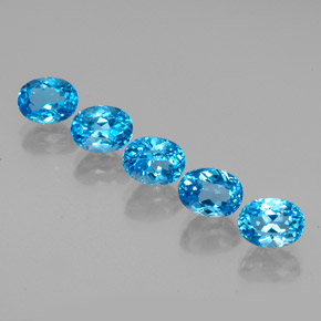 9.50 ct Blue Topaz Gemstone, Topaz Gem in Oval Facet Shape for Sale.