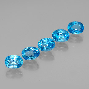 9.50 ct Blue Topaz Stone, Natural Topaz in Oval Facet Shape for Sale