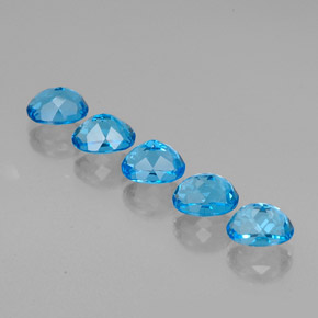 Topaz Gemstone in 8 x 6 mm (calibrated) Size for Sale, Topaz Stone in Swiss Blue Color