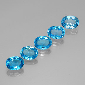 7.98 ct Blue Topaz Stone, Natural Topaz in Oval Facet Shape for Sale