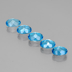 Topaz Gemstone in 8 x 6 mm (calibrated) Size for Sale, Topaz Stone in Swiss Blue Color