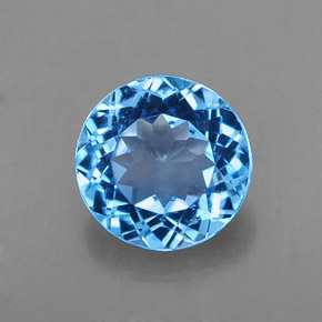 2.14 ct Blue Topaz Gemstone, Topaz Gem in Round Facet Shape for Sale.