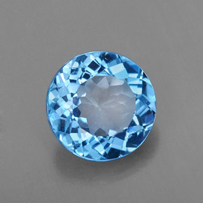 2.14 ct Blue Topaz Stone, Natural Topaz in Round Facet Shape for Sale