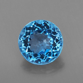 2.47 ct Blue Topaz Gemstone, Topaz Gem in Round Facet Shape for Sale.
