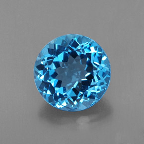 2.33 ct Blue Topaz Gemstone, Topaz Gem in Round Facet Shape for Sale.