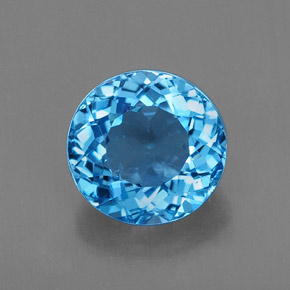 2.42 ct Blue Topaz Gemstone, Topaz Gem in Round Facet Shape for Sale.