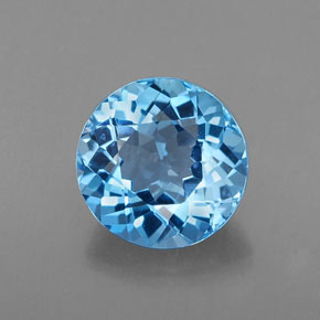 2.21 ct Blue Topaz Gemstone, Topaz Gem in Round Facet Shape for Sale.