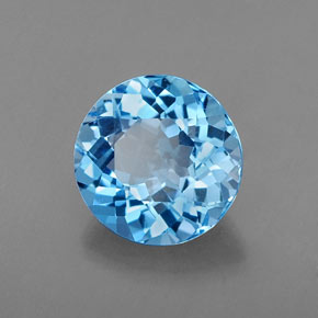2.21 ct Blue Topaz Stone, Natural Topaz in Round Facet Shape for Sale