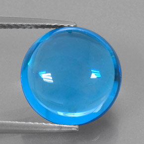 10.97 ct Blue Topaz Gemstone, Topaz Gem in Round Cabochon Shape for Sale.