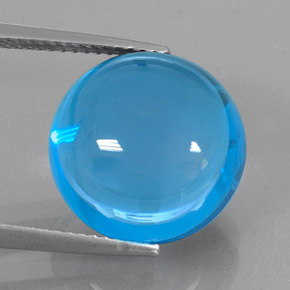 17.02 ct Blue Topaz Gemstone, Topaz Gem in Round Cabochon Shape for Sale.