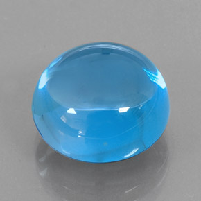 17.02 ct Blue Topaz Stone, Natural Topaz in Round Cabochon Shape for Sale