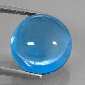 15.53 ct Blue Topaz Gemstone, Topaz Gem in Round Cabochon Shape for Sale.